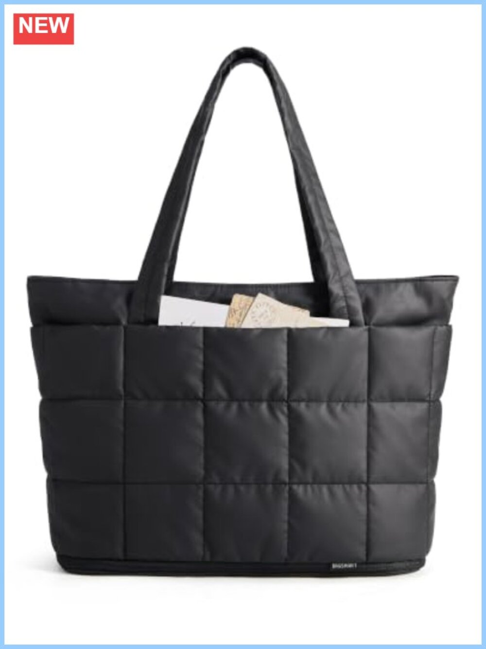 Expandable Puffer Tote Bag Lightweight Water Resistant Travel Carry On
